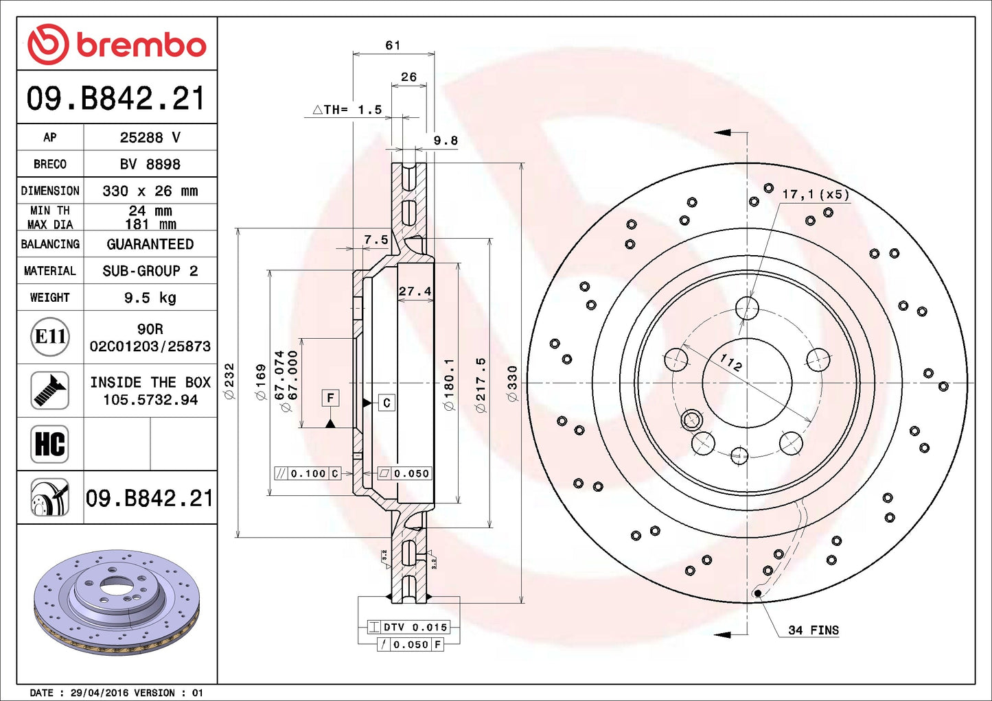 Brembo Disc Brake Rotor