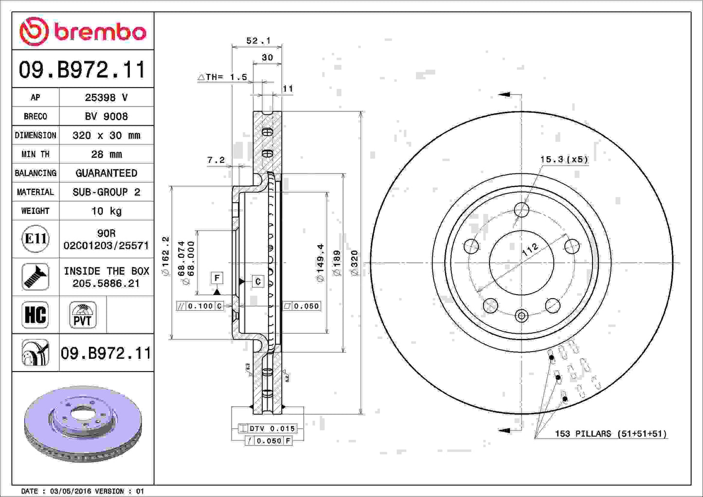 Brembo Disc Brake Rotor 09.B972.11