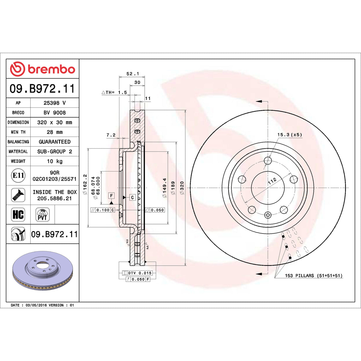 Brembo Disc Brake Rotor 09.B972.11