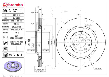 Brembo Disc Brake Rotor 09.C137.11