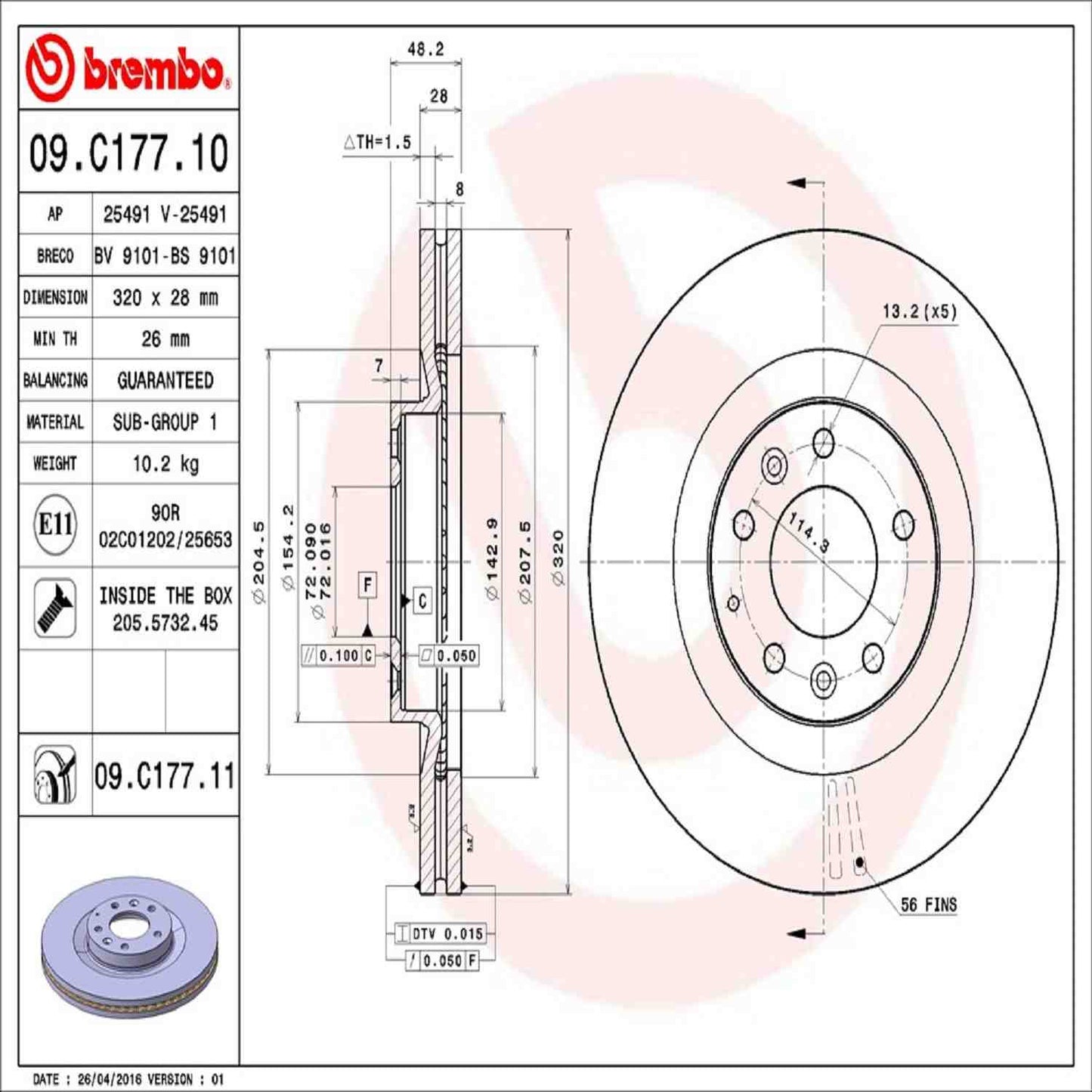 Brembo Disc Brake Rotor 09.C177.11
