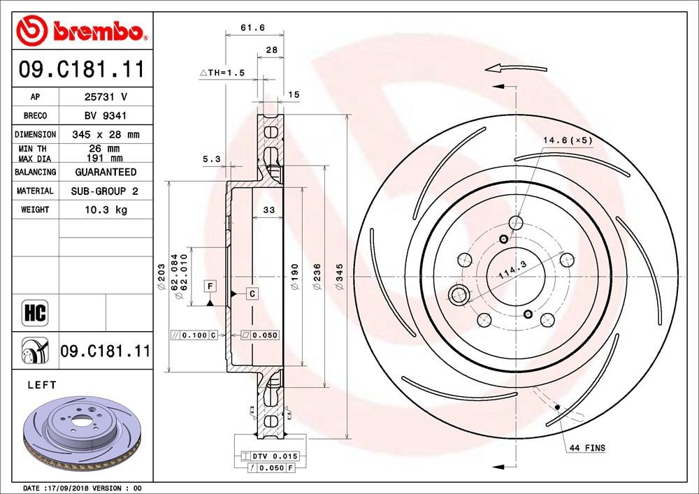 Brembo Disc Brake Rotor 09.C181.11