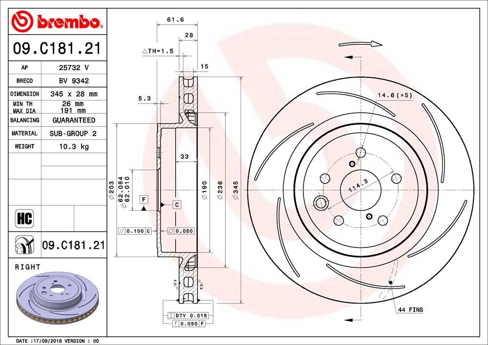 Brembo Disc Brake Rotor 09.C181.21