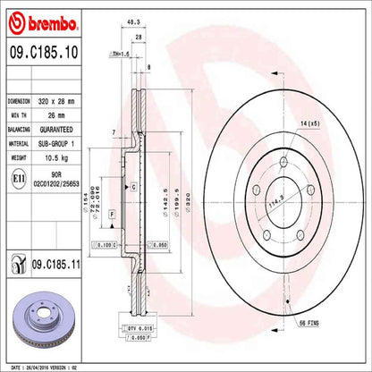Brembo Disc Brake Rotor 09.C185.11