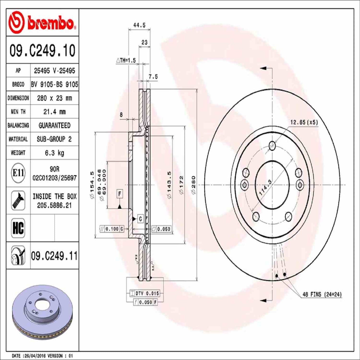 Brembo Disc Brake Rotor
