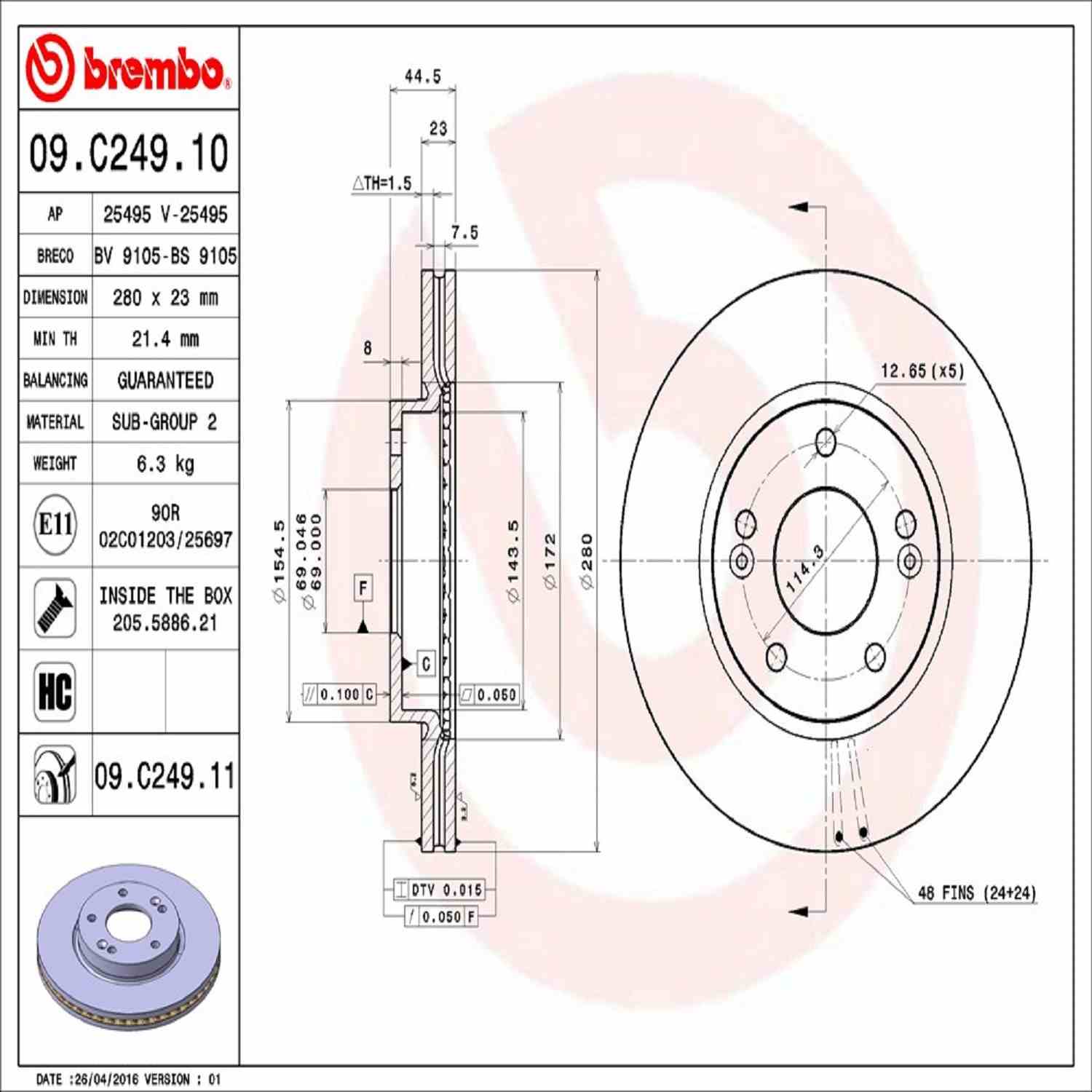 Brembo Disc Brake Rotor