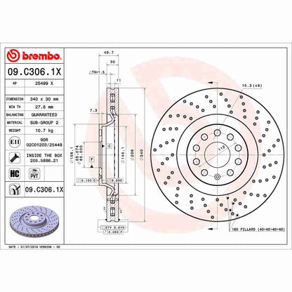 Brembo Disc Brake Rotor 09.C306.1X