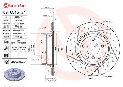 Brembo Disc Brake Rotor 09.C315.21