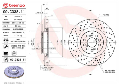 Brembo Disc Brake Rotor 09.C338.11