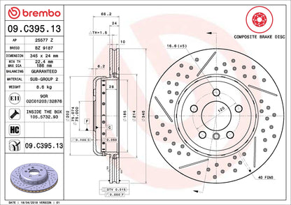 Brembo Disc Brake Rotor 09.C395.13