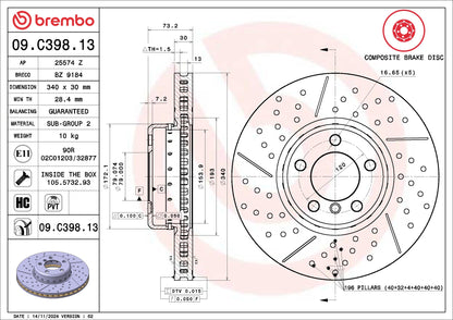 Brembo Disc Brake Rotor 09.C398.13