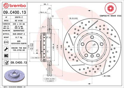 Brembo Disc Brake Rotor 09.C400.13
