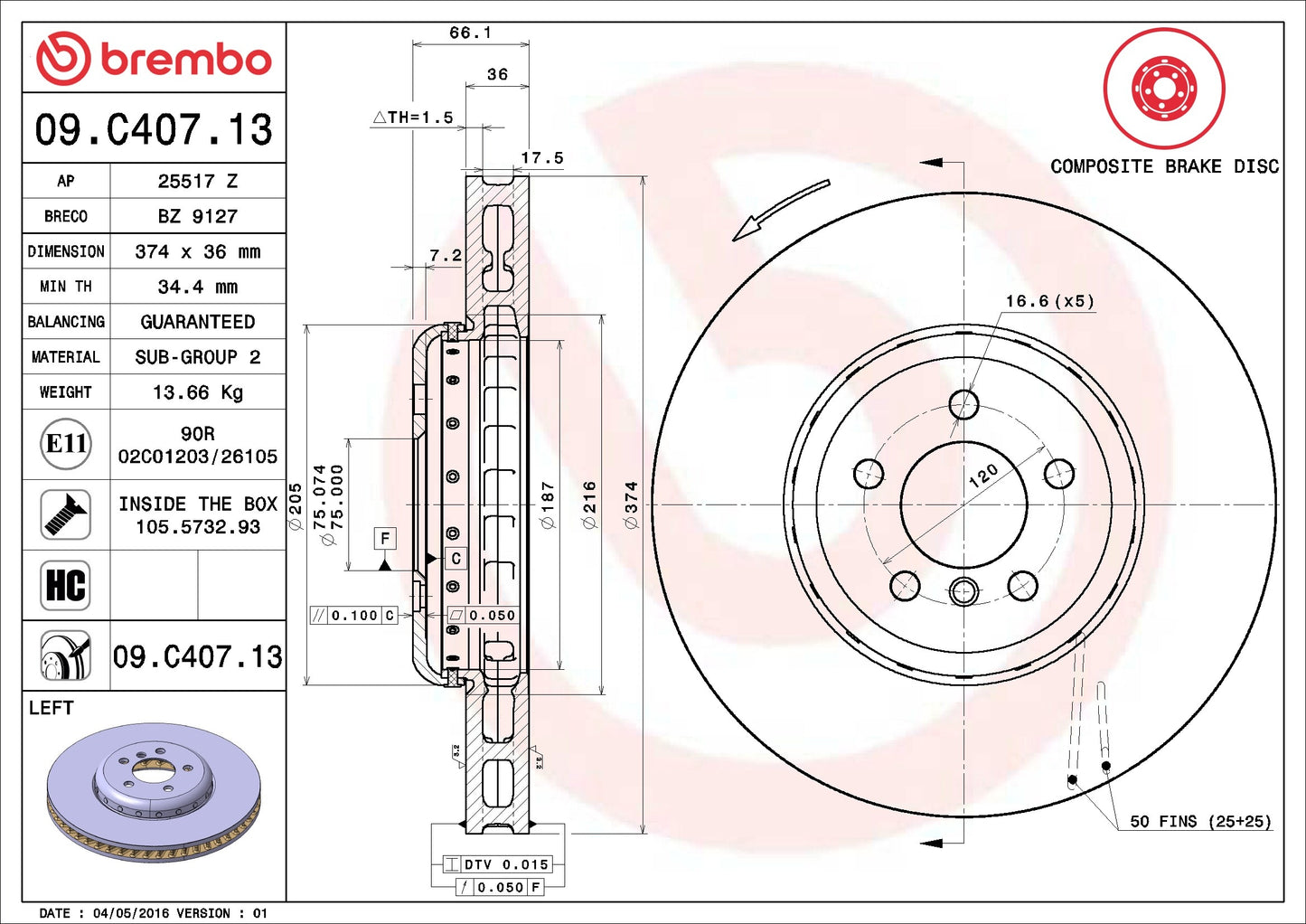 Brembo Disc Brake Rotor