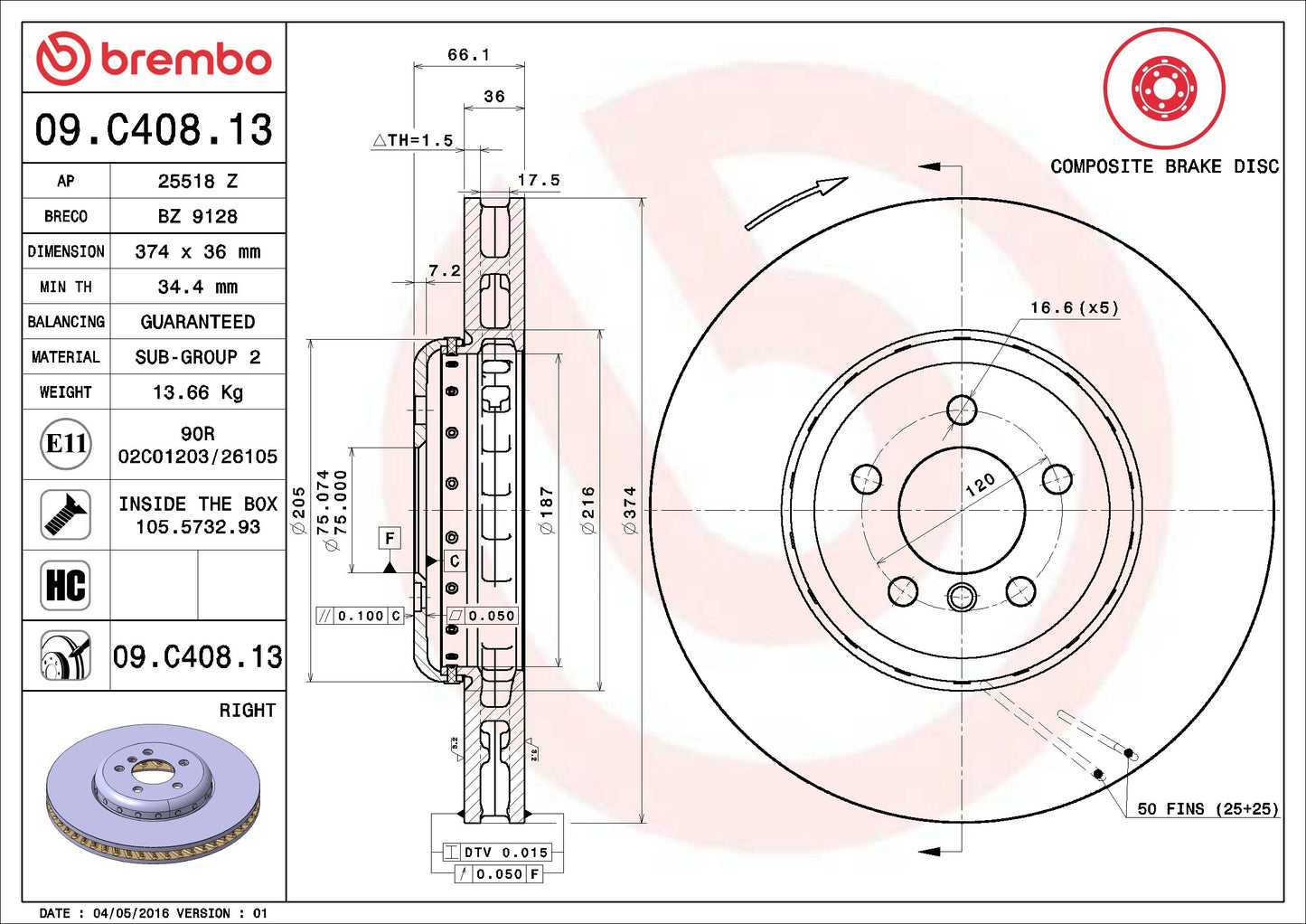 Brembo Disc Brake Rotor