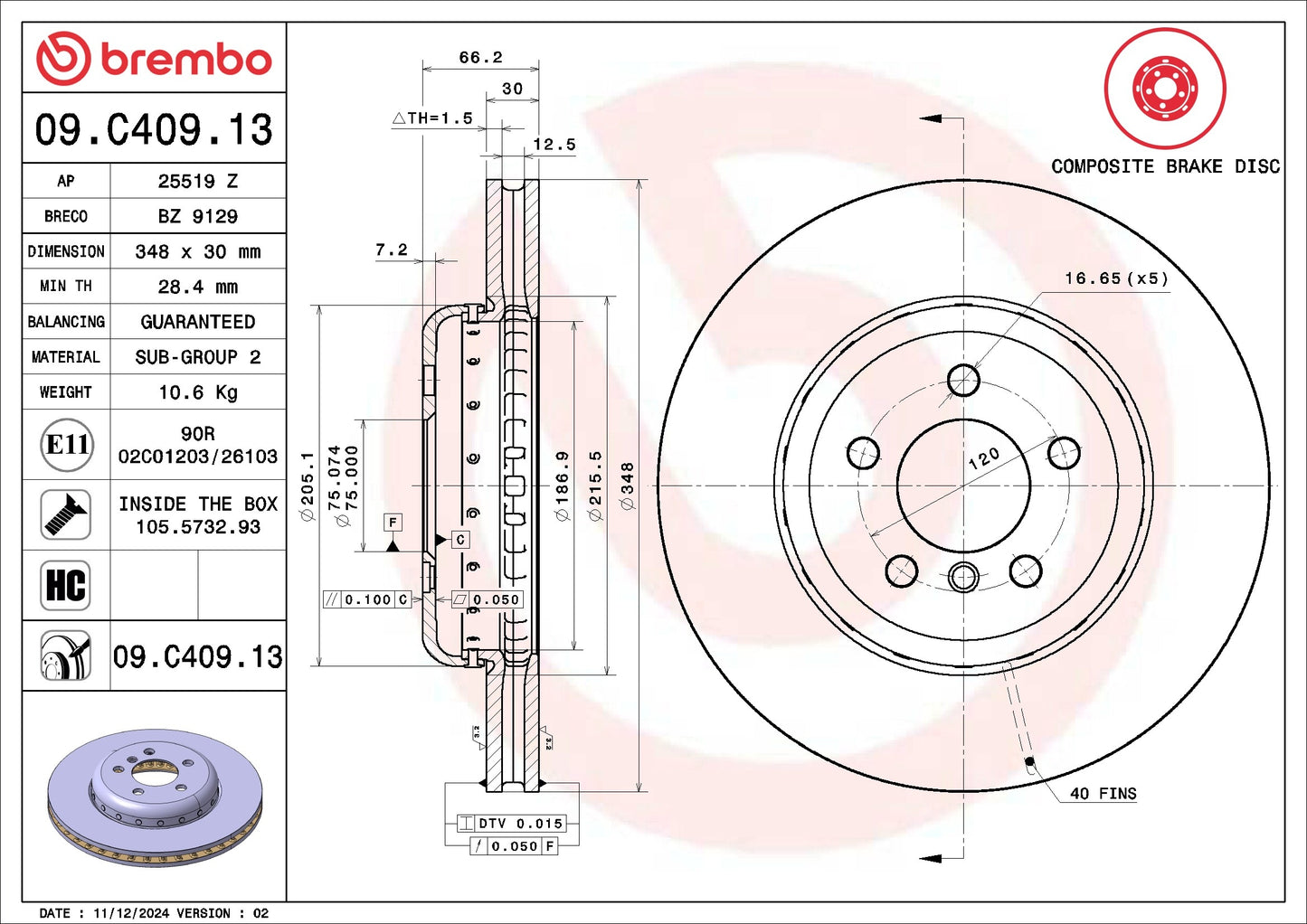 Brembo Disc Brake Rotor