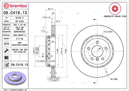 Brembo Disc Brake Rotor 09.C418.13