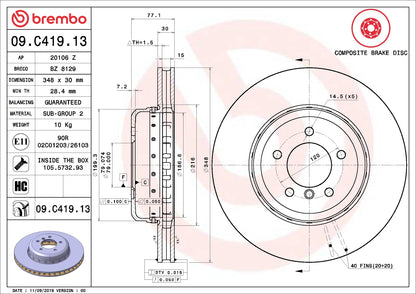 Brembo Disc Brake Rotor 09.C419.13
