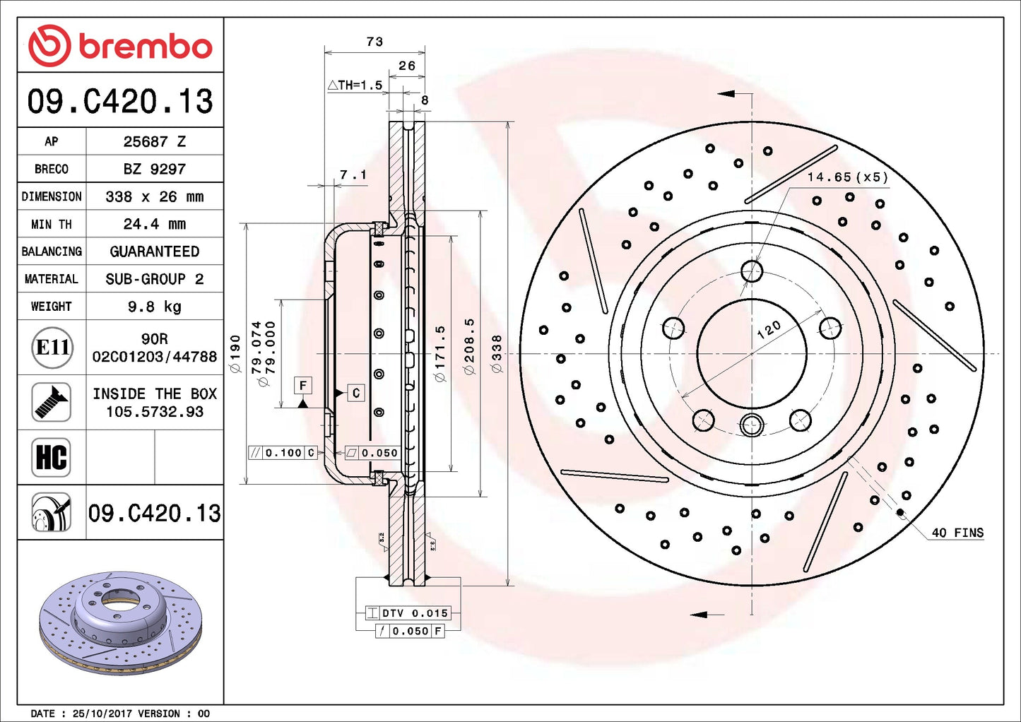 Brembo Disc Brake Rotor 09.C420.13