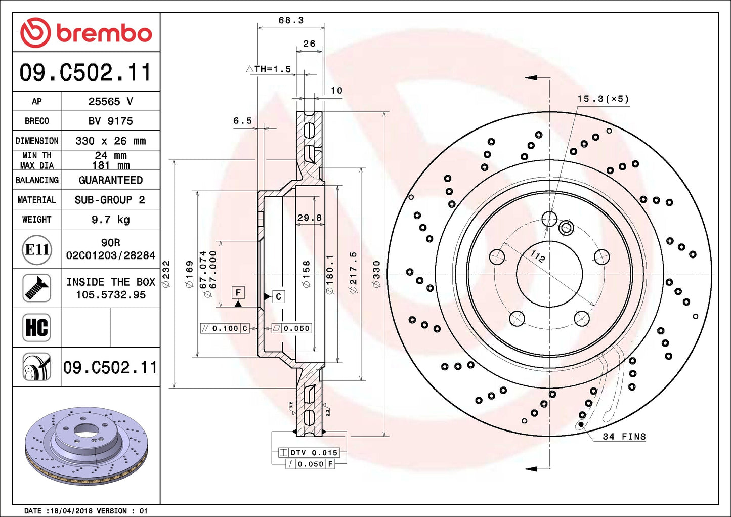 Brembo Disc Brake Rotor 09.C502.11