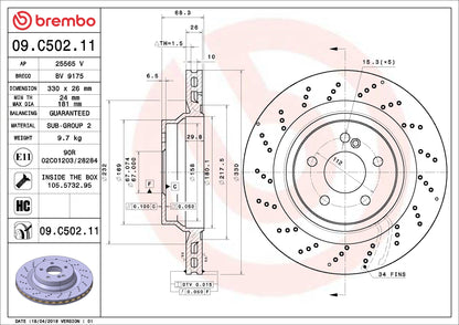 Brembo Disc Brake Rotor 09.C502.11