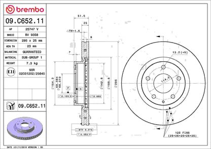 Brembo OE Brembo 14-18 Mazda 3/16-20 CX-3 Front Premium UV Coated OE Equivalent Rotor 09.C652.11