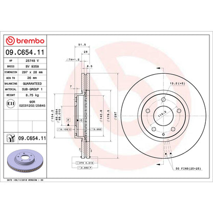 Brembo Disc Brake Rotor 09.C654.11