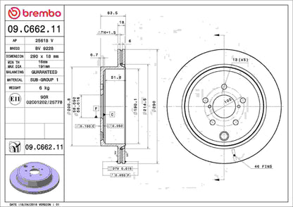 Brembo Disc Brake Rotor 09.C662.11