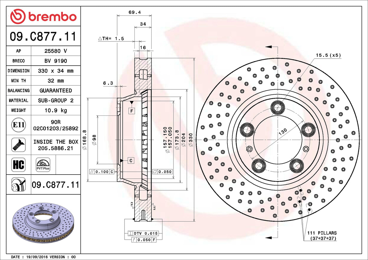 Brembo Disc Brake Rotor 09.C877.11