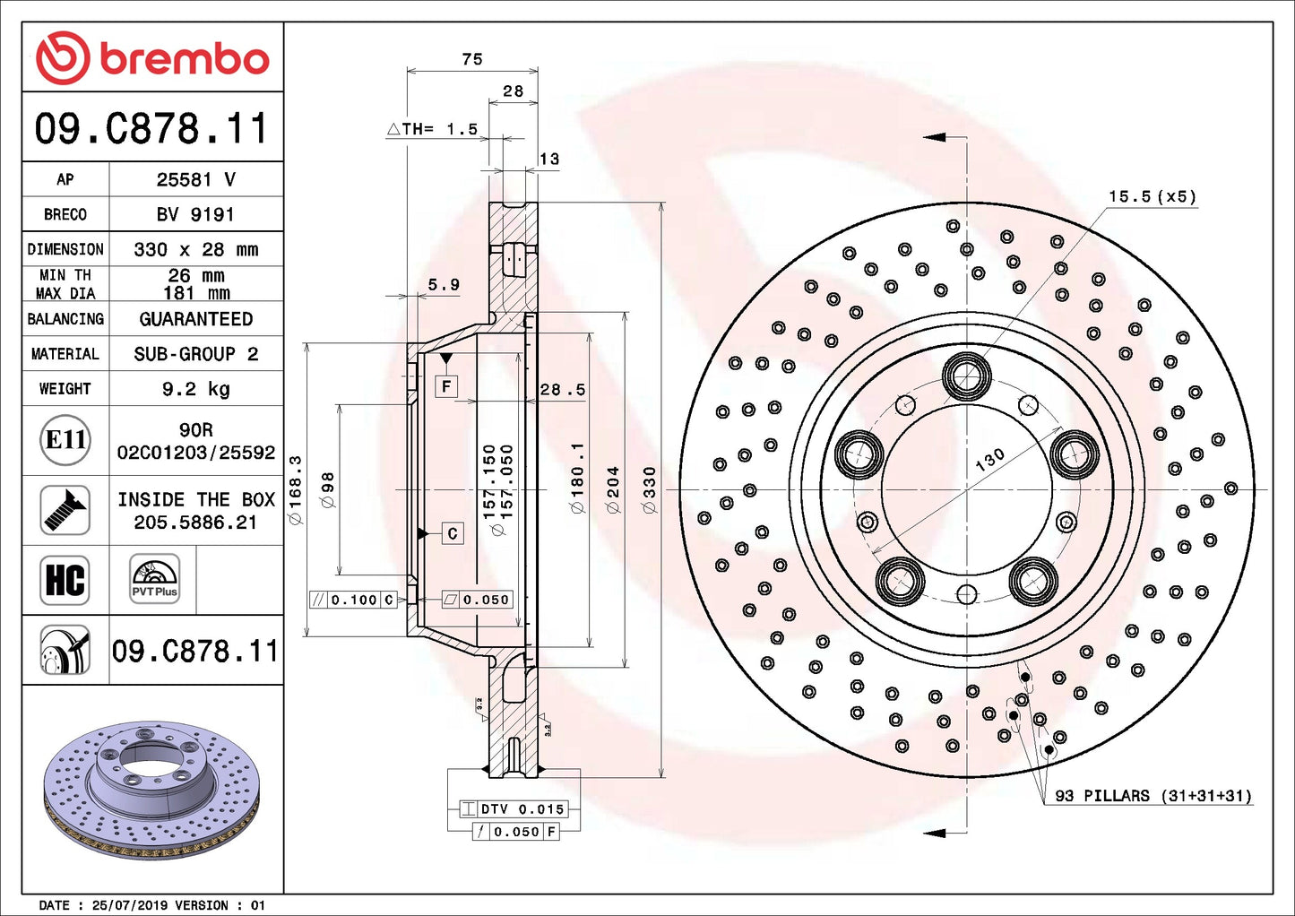 Brembo Disc Brake Rotor 09.C878.11