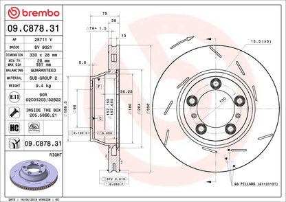 Brembo Disc Brake Rotor 09.C878.31