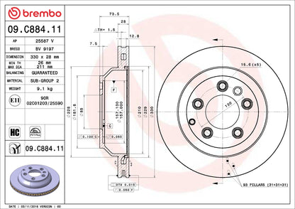 Brembo Disc Brake Rotor 09.C884.11
