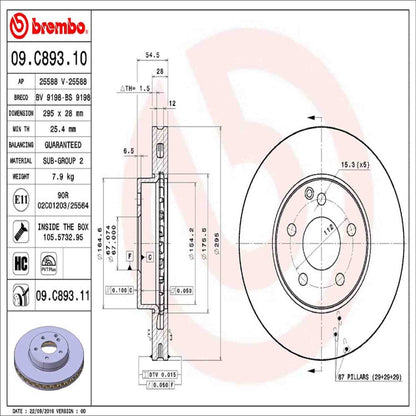Brembo Disc Brake Rotor 09.C893.11