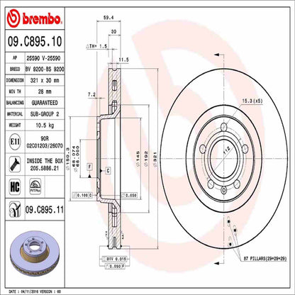 Brembo Disc Brake Rotor 09.C895.11