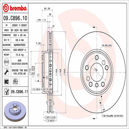 Brembo Disc Brake Rotor 09.C896.11