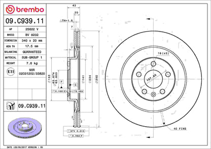 Brembo Disc Brake Rotor 09.C939.11