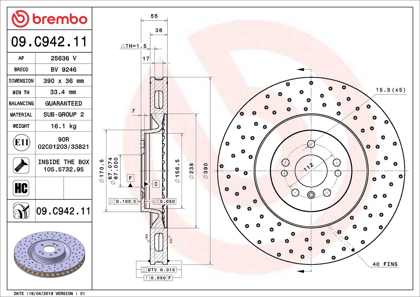 Brembo Disc Brake Rotor 09.C942.11