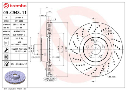 Brembo Disc Brake Rotor 09.C943.11