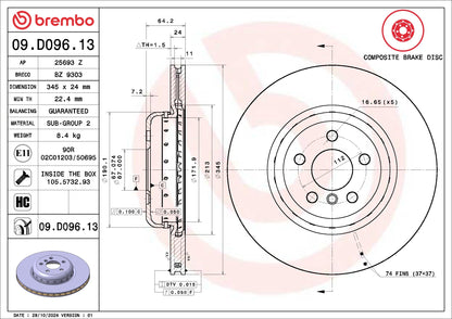Brembo Disc Brake Rotor 09.D096.13