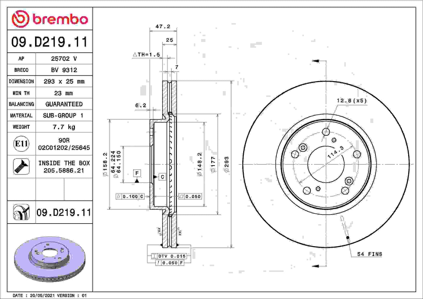Brembo Disc Brake Rotor 09.D219.11