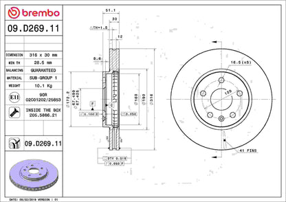 Brembo Disc Brake Rotor 09.D269.11