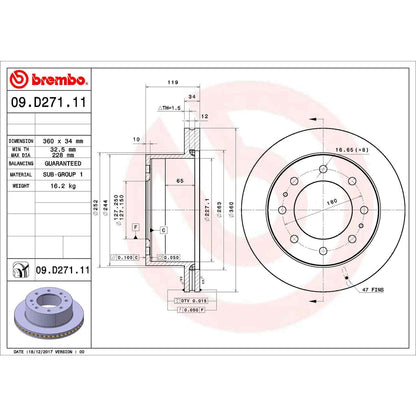 Brembo OE Brembo 08-14 Ford E-150/E-250/08-22 E-350 Super Duty/09-18 E-450 Super Duty UV Coated Rotor 09.D271.10