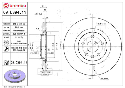 Brembo Disc Brake Rotor 09.D394.11