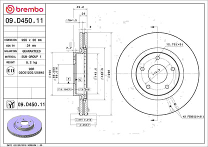 Brembo Disc Brake Rotor 09.D450.11