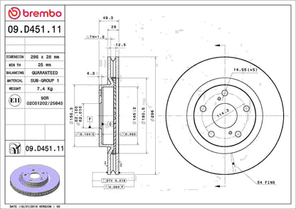 Brembo Disc Brake Rotor 09.D451.11