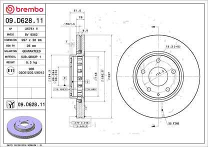 Brembo Disc Brake Rotor 09.D628.11
