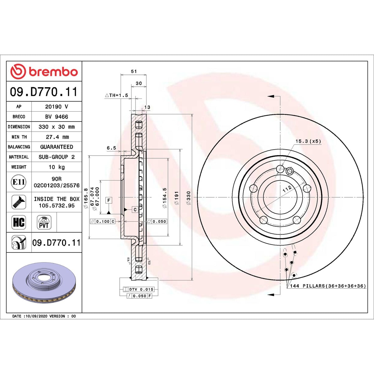 Brembo Vehicle Part 09.D770.11