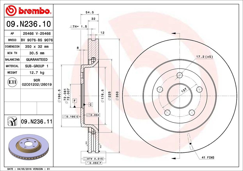 Brembo Disc Brake Rotor 09.N236.21