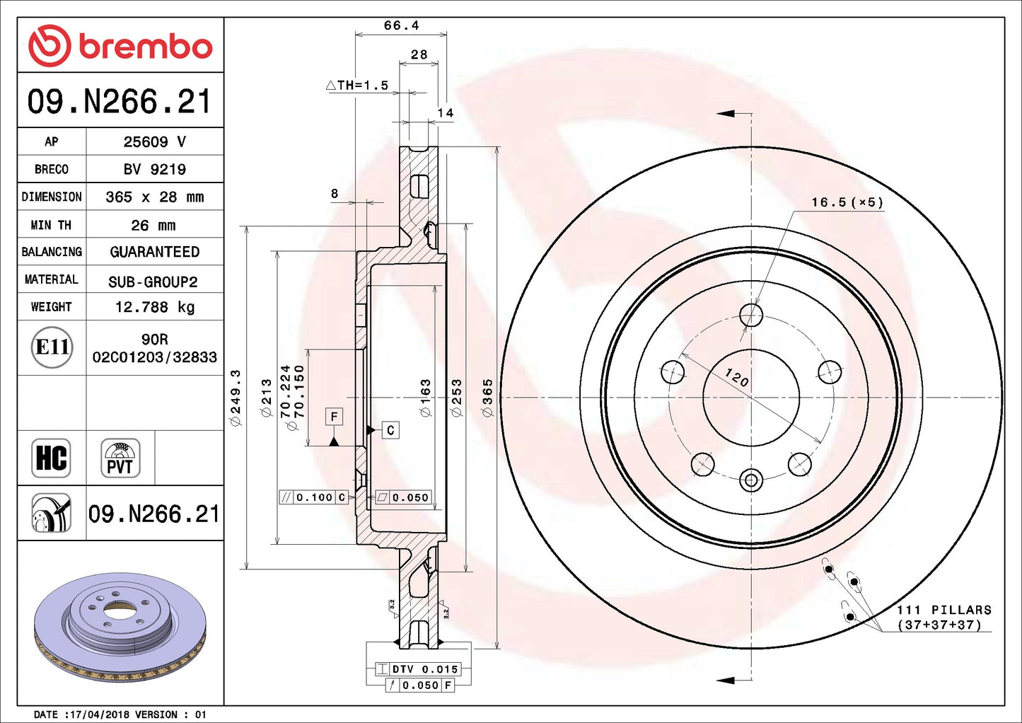 Brembo Disc Brake Rotor 09.N266.21