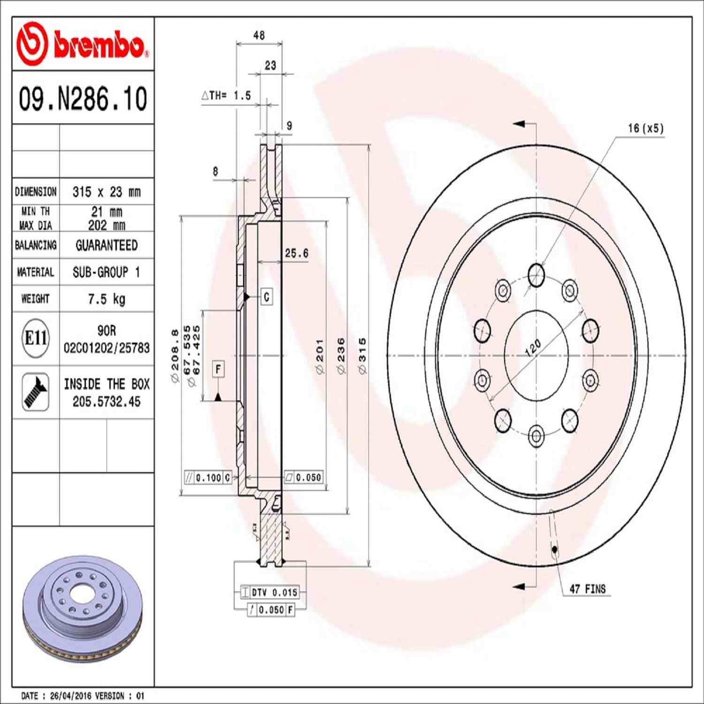 Brembo Disc Brake Rotor 09.N286.11