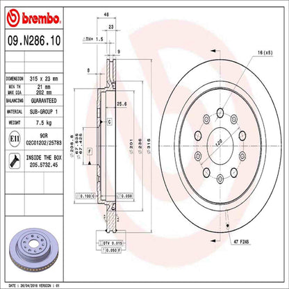 Brembo Disc Brake Rotor 09.N286.11